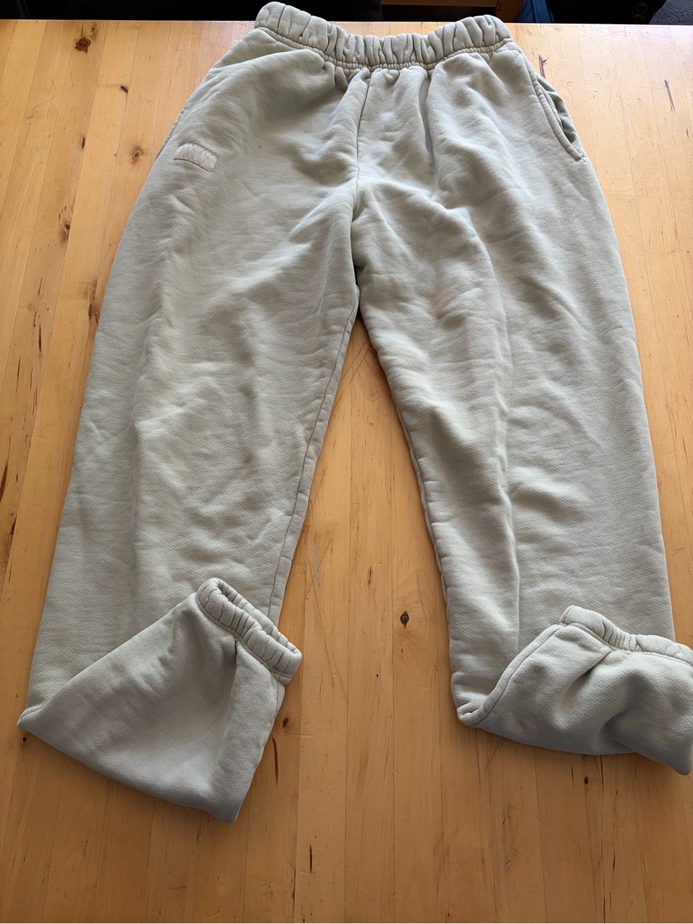 Women’s Casual Elastic-Waist Sweatpants in Light Beige